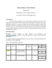 Analyzing Antacid Efficiency Through Back Titration Method Course Hero