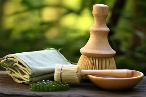 Premium Photo Ecofriendly Dish Soap And Bamboo Brush