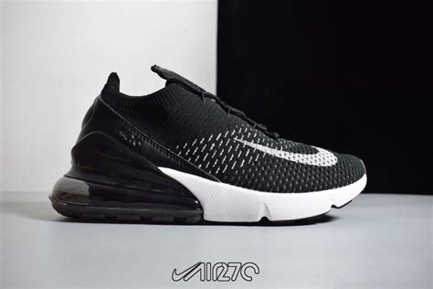 Women's Nike Air Max 270 Flyknit Black White Shoes