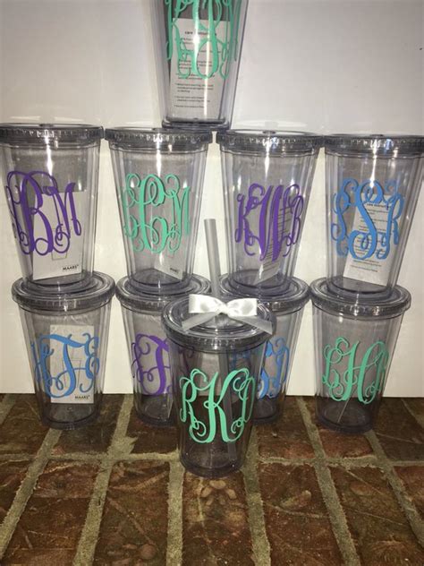 Bridesmaid T Monogrammed Cup Monogrammed T Bridal Etsy In 2021 Monogram Cups Wedding