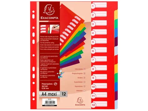 Exacompta Tabbladen PP Opaak A Tabs Ass