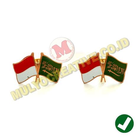 Jual Pin Bendera Persahabatan Indonesia Dan Arab Saudi Cross Flag Pin