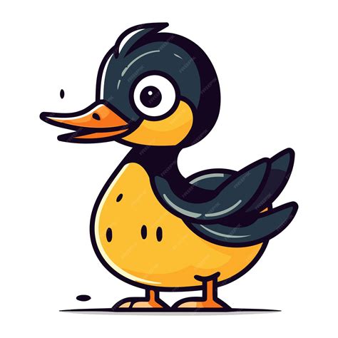 Premium Vector Cute Duck Cartoon Vector Illustration Of A Cute Little Duck