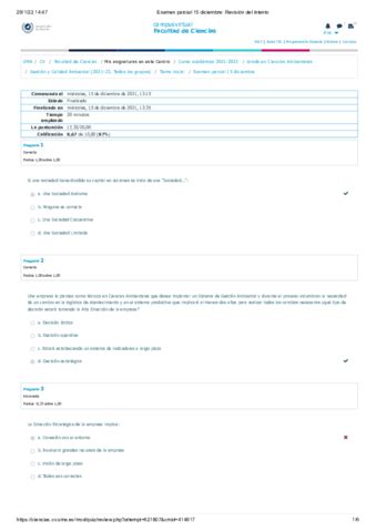 Examen Parcial 15 Diciembre Revision Del Intento Pdf