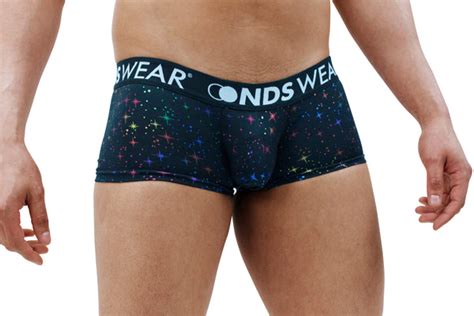 New Nds Wear Sparkly Night Mens Boxer Brief Metallic Stars Sparkles