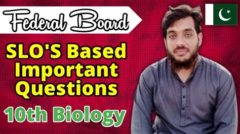 SLOs Based Important Questions Of 10th Biology Federal Board