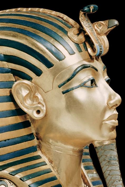 Detail From The Iconic Funerary Mask Of King Tutankhamun He Reigned