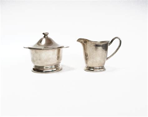 Antique Silver Creamer And Sugar Set By Victor S Co Etsy