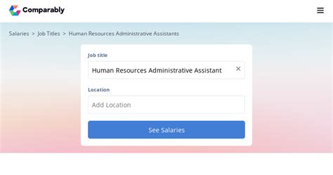 Human Resources Administrative Assis Salary October