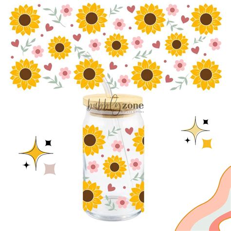 Sunflowers Uv Dtf Wrap Bubbly Zone