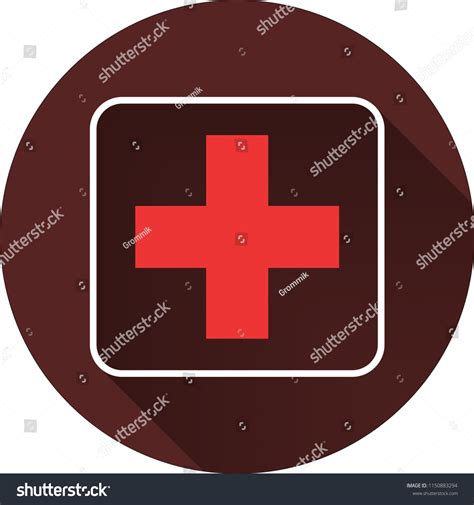 Red Cross Square Contour Shadow On Stock Vector Royalty Free 1150883294