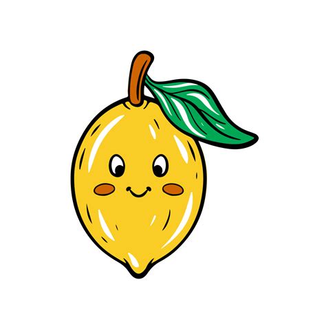 Cute Lemon Icon Flat Design Vector Illustration 23605521 Vector Art At