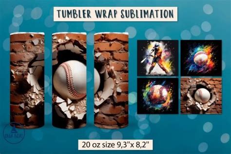 Baseball Tumbler Wrap Sublimation Graphic By Olga Boat Design