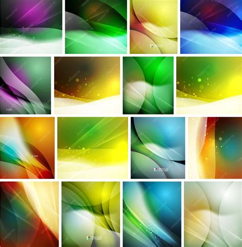 Premium Vector | Set of beautiful blurred abstract backgrounds