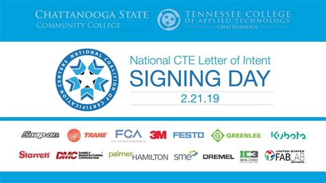 Tcat At Chattanooga State National Cte Letter Of Intent Signing