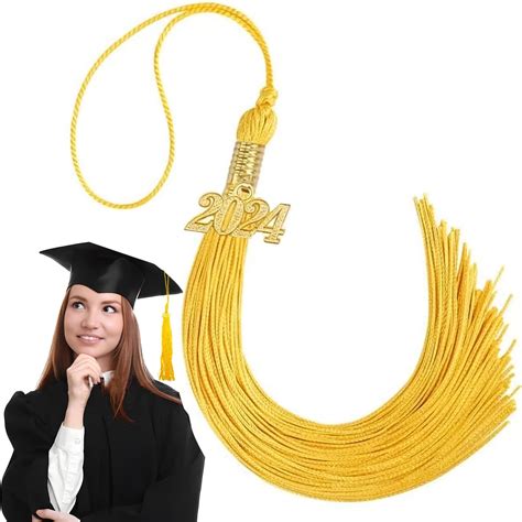 2024 Graduation Tassels 9 Long Gold Charms For Grad Caps Decorations Class Of 2024