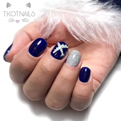 Ногти самолёт синие nails plane shine glitter Cute Nails, Pretty Nails ...