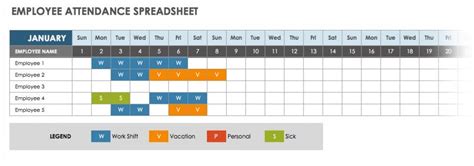 Employee Attendance Record Template Excel Templates