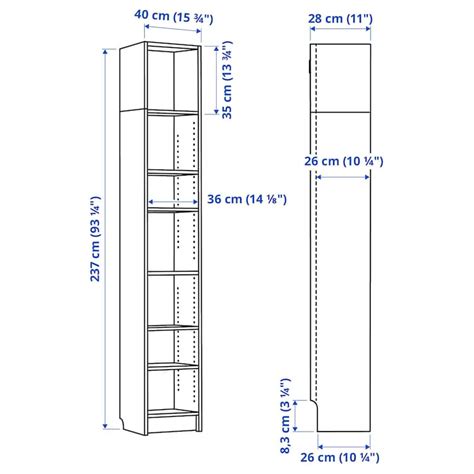 Billy Bookcase Black Brown 40x28x237 Cm Ikea