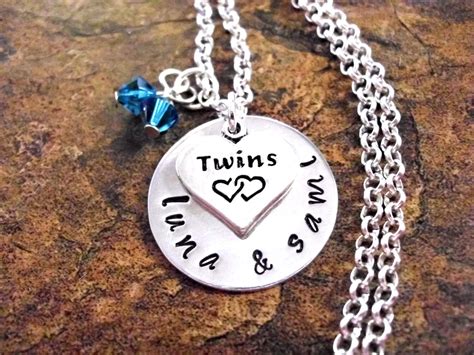 Personalized Jewelry Twins Jewelry New Baby Necklace