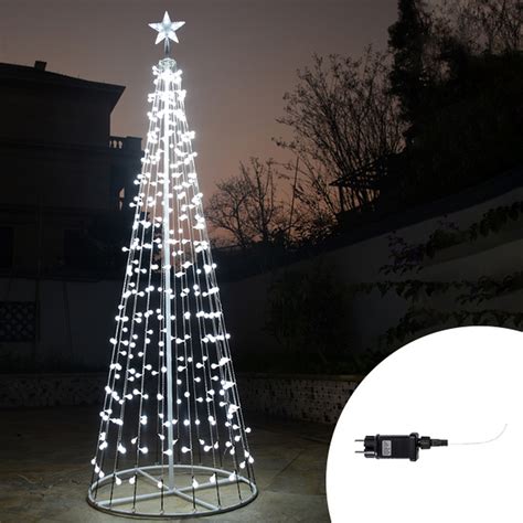 Albero Di Natale A Cono Da Led Altezza Metri Bianco Freddo