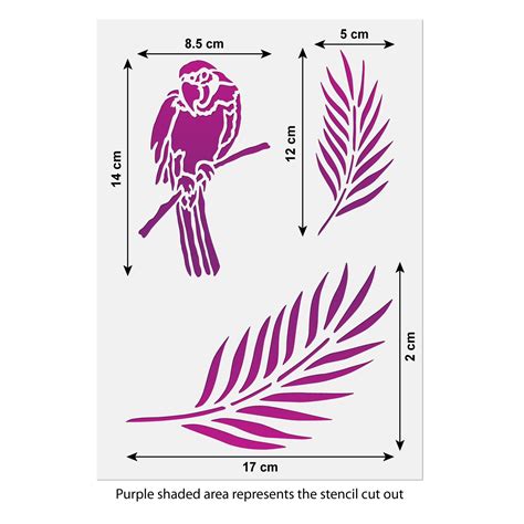 Parrot And Palm Frond Stencil Diy Craft Template Craftstar