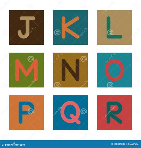 Alphabet Groot Deel 2 Kvadro Vector Illustratie Illustration Of