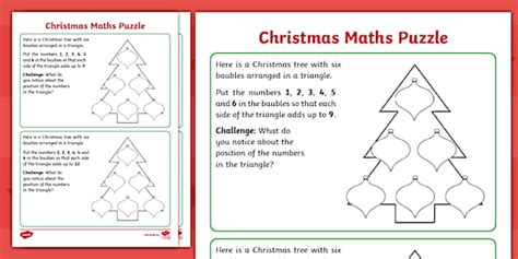 Ks Christmas Maths Puzzle L Enseignant A Fait