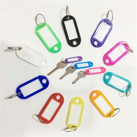 Local Seller 50pcs Plastic Keychain Key Tags ID Label Name Tags Split