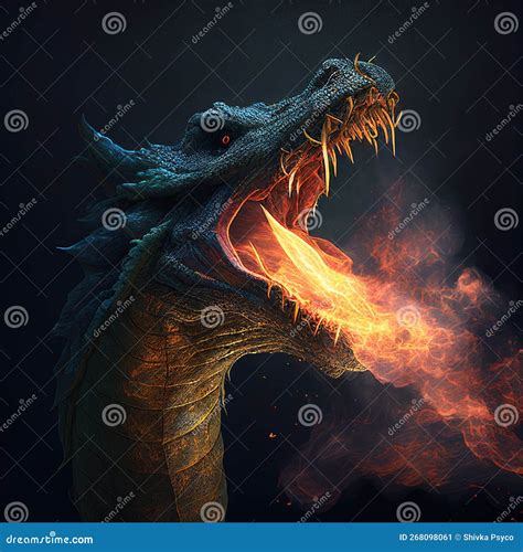 Dragon Fire From Mouth Stock Image Image Of Light Explosion 268098061