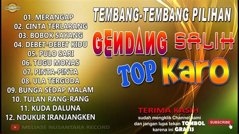 TEMBANG PILIHAN GENDANG SALIH TOP KARO YouTube