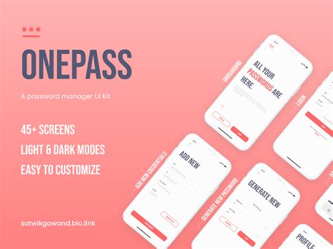 OnePass A Password Manager UI Kit Figma Community