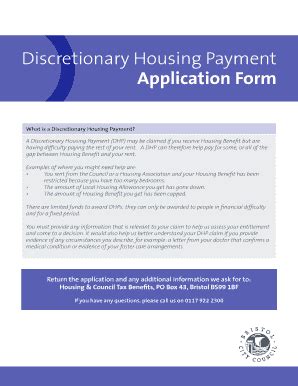 Discretionary Housing Payment Form Gloucester Uk Fill And Sign