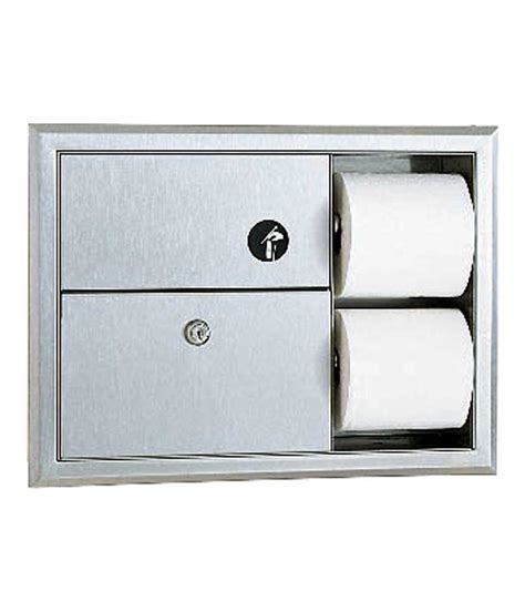 Recessed Sanitary Napkin Disposal And Toilet Tissue Dispenser Bobrick