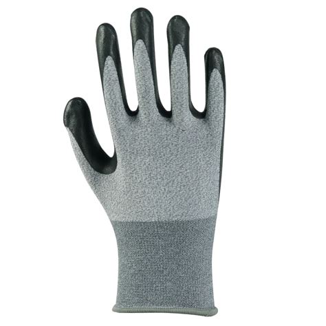 15 Gauge Breathable Nylon Spandex Dipped Black Foam Nitrile Gloves