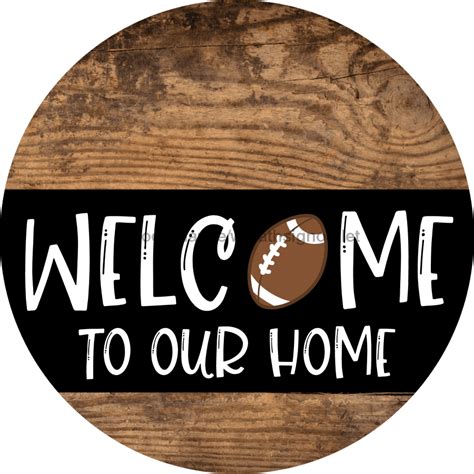 Wreath Sign Football Sign Welcome To Our Home Sign Decoe 2323 Sign