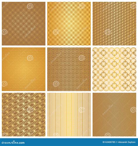 Seamless Golden Patterns Stock Vector Illustration Of Abstract 63400785