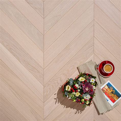 Buy Parquet Flooring COSWICK Chevron Collectoin Oak Aqua White 1173 1542