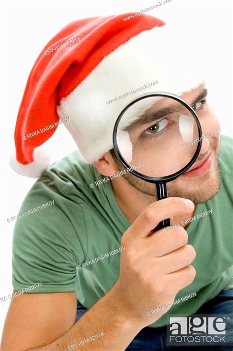 Man Looking Through Lens Stock Photo Picture And Low Budget Royalty