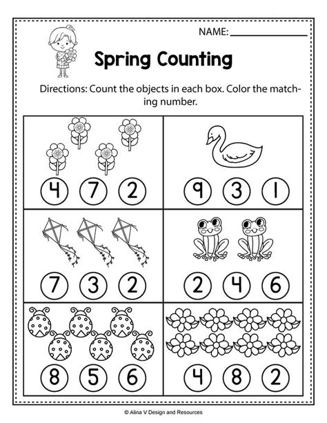 Spring Math Worksheets Kindergarten Free Printable