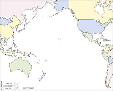 World Pacific Ocean Centered Free Map Free Blank Map Free Outline