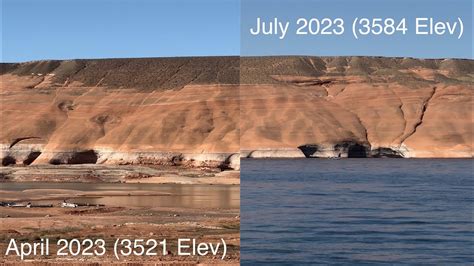 Lake Powell Water Level July 2023 Bullfrog Visual Update Before After Youtube