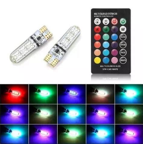 Купить Качественные LED RGB лампы стробоскоп Пульт RGB T10 W5W ДХО ...