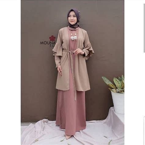 Trusya Set Moca Cardy Harga Rb Bahan Mosscrepe Dress Lengan