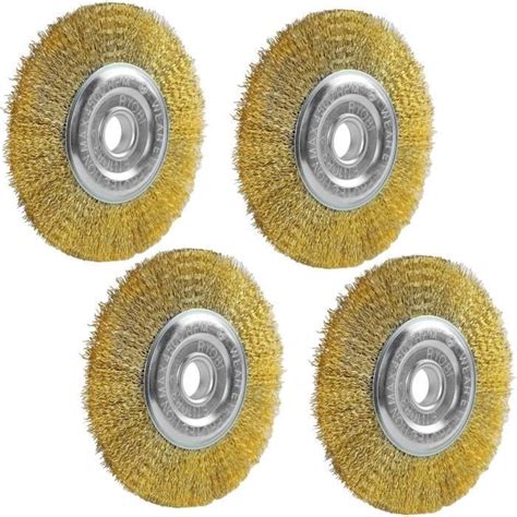 Lot De 4 Brosses Métalliques Pour Perceuse Diamètre 115Mm Ensemble De