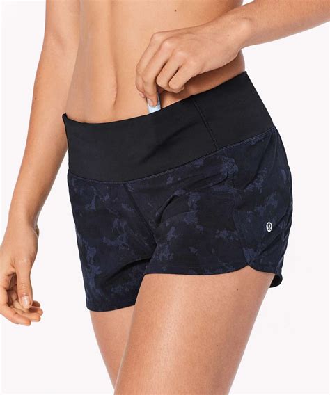 Lululemon Run Times Short II 4 Camouflaged Midnight Navy Black