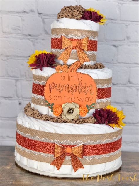 Fall Pumpkin Diaper Cake Drive By Baby Shower Centerpiece Etsy UK