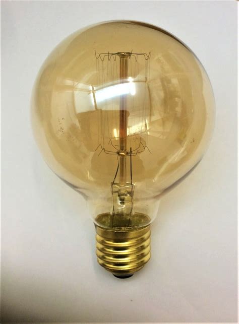 2 X 60w Light Bulbs E27 Es Round Decorative Edison Vintage Filament Retro Lamps 5022822194359 Ebay