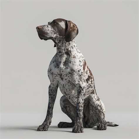 Premium Photo German Shorthaired Pointer On Pure White