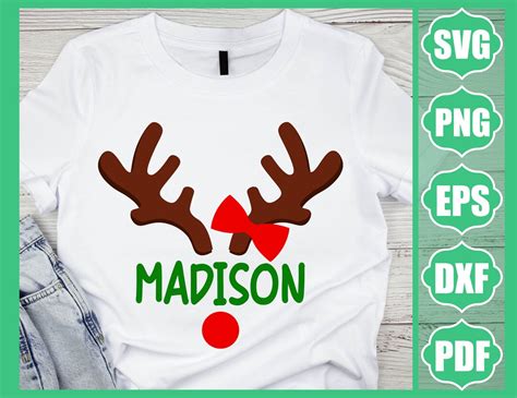 Girl Rudolph Reindeer Frame Svg Christmas Svg Digital Etsy